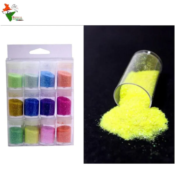 Rainbow Neon Glitter Powder ( Set of 12 )