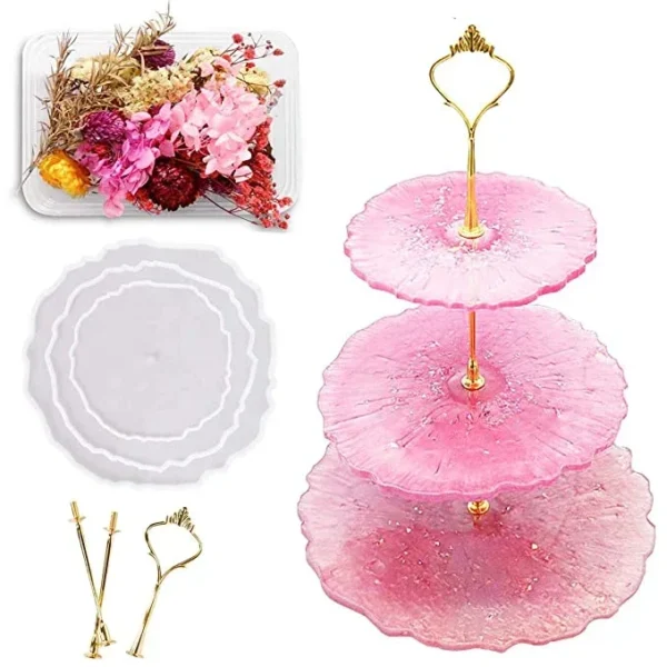 Cake Stand Shape Silicone Resin Mold