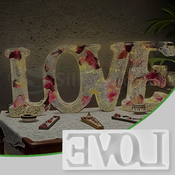 3D Love Letter Silicone Mold for Resin Art