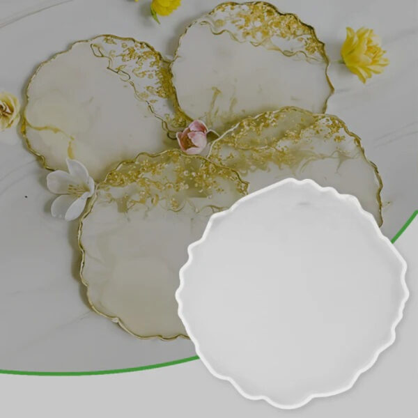 6-Inch Agate Round Coaster Mold for Resin Art