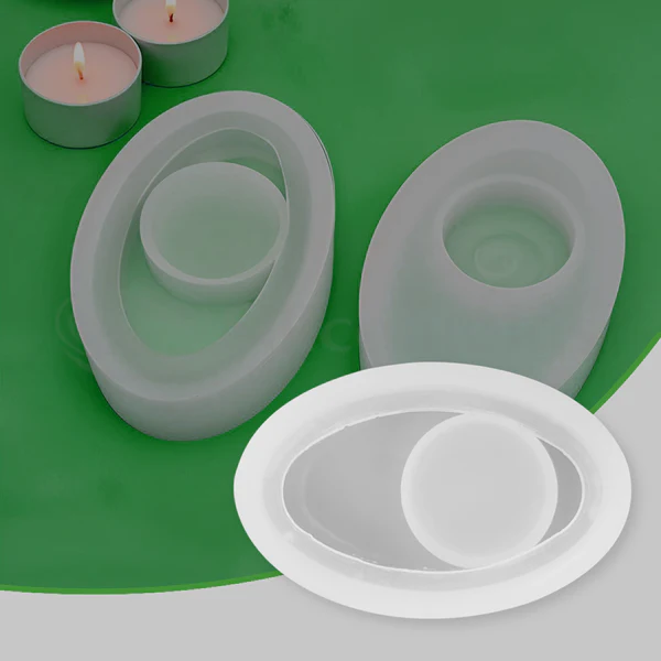Oval T‑light / Tealight Candle Holder Silicone Mold
