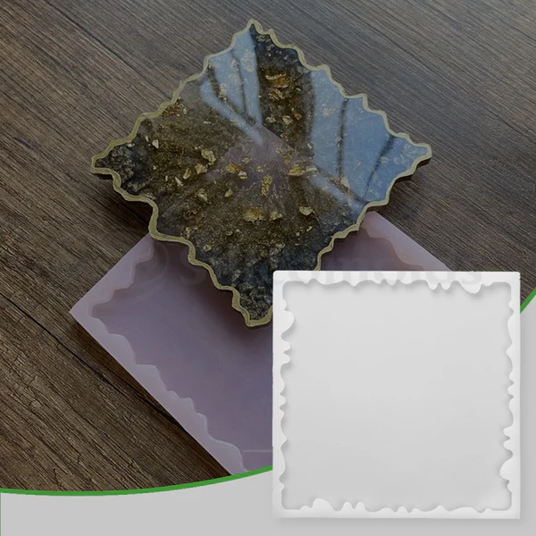 8-Inch Agate Square Coaster Silicone Mold for Resin Art