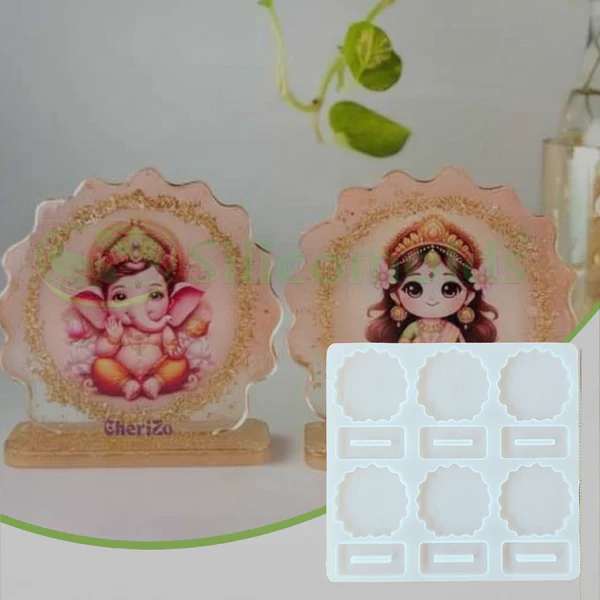 6-in-1 Agate Style Photo Frame Silicone Mold for Resin Art – 3.2 Inch