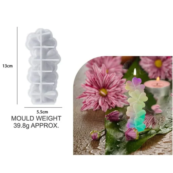 4 Leaf Flower Candle Mould