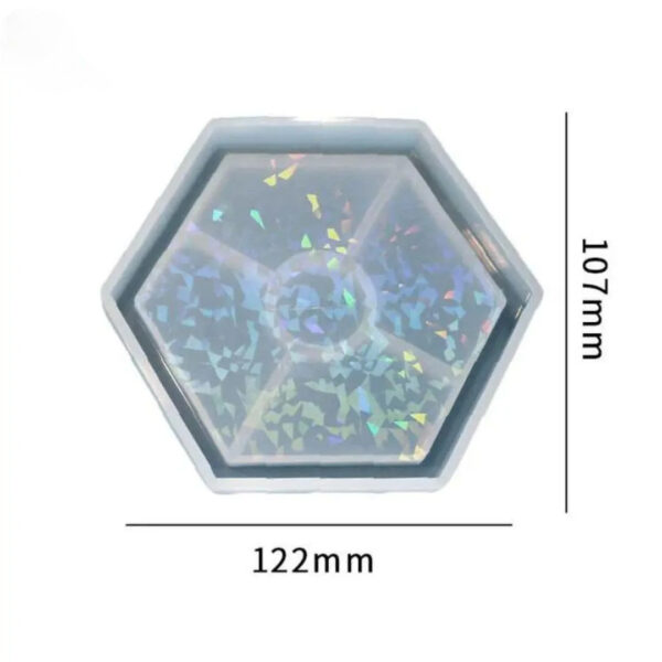 Holographic Hexagon Trinket Coaster Silicone Mold for Resin Art