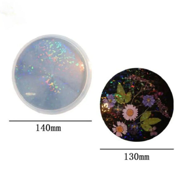 Holographic Round Coaster Silicone Mold for Resin Art