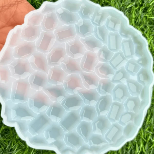 Round Agate Mosaic Texture Coaster Mold