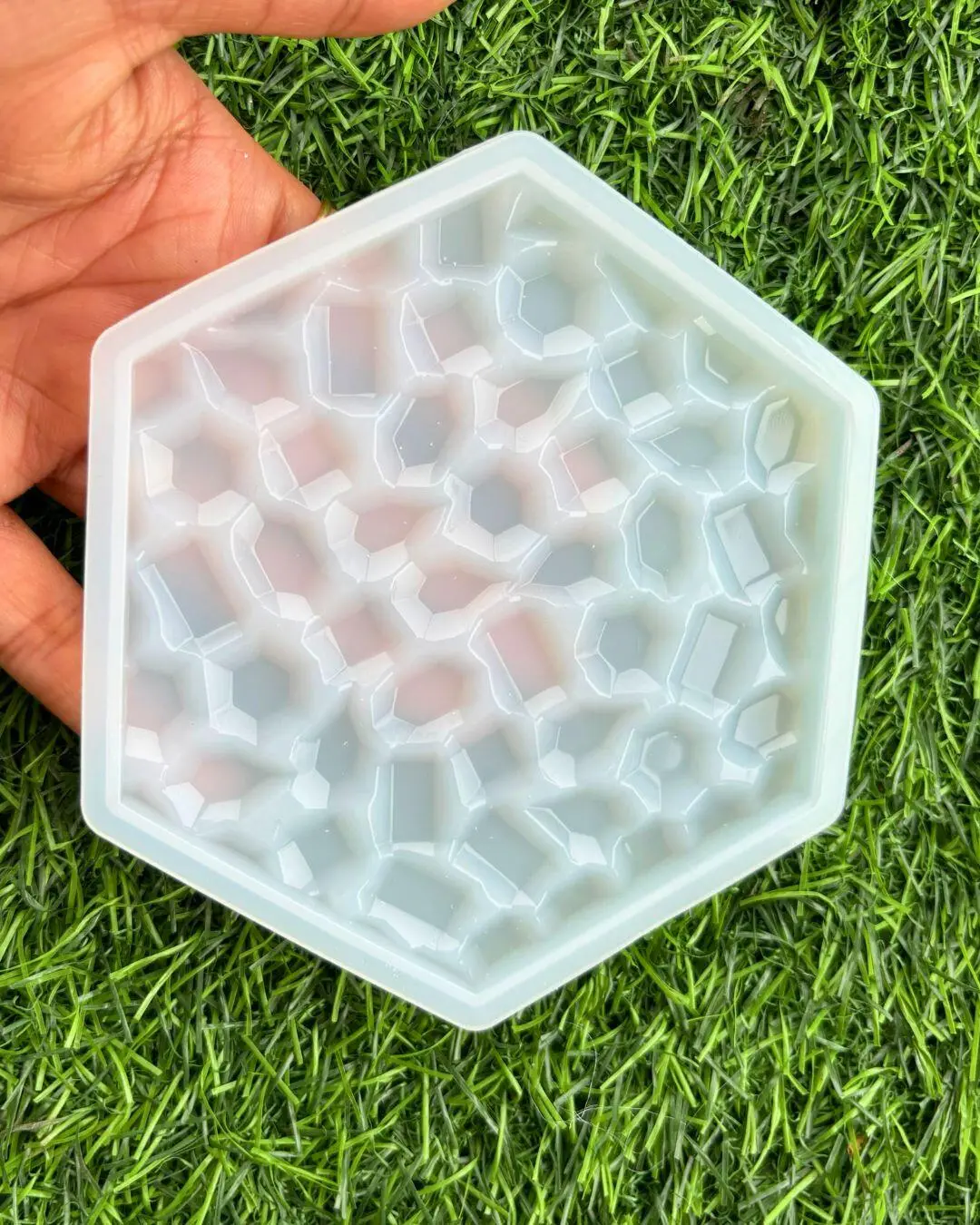 Untitled-design-2025-05-24T104500.483 Hexagon Mosaic Texture Coaster Mould - Image 1