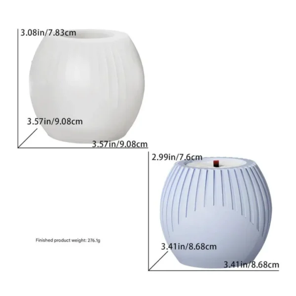 Vertical Striped Spherical Candle & Planter Mould