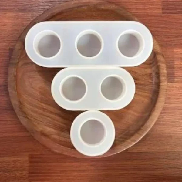 3-in-1 Round T-Light Holder Silicone Mold for Resin Art