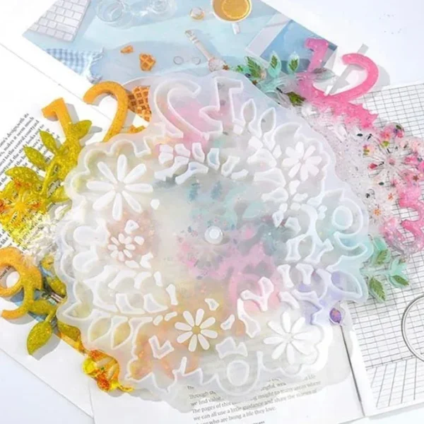 Flower Clock Wall Decoration Silicone Mold