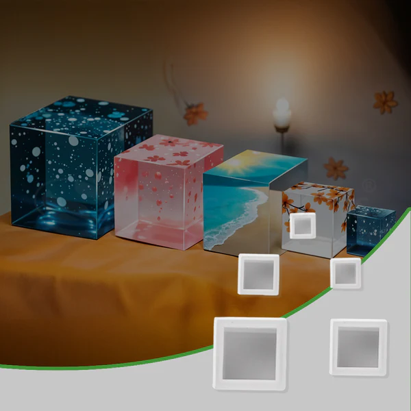5 PCS Cube Resin Silicone Mold Set