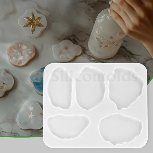 5-Piece Multi-Shape Silicone Coaster Mold for Resin