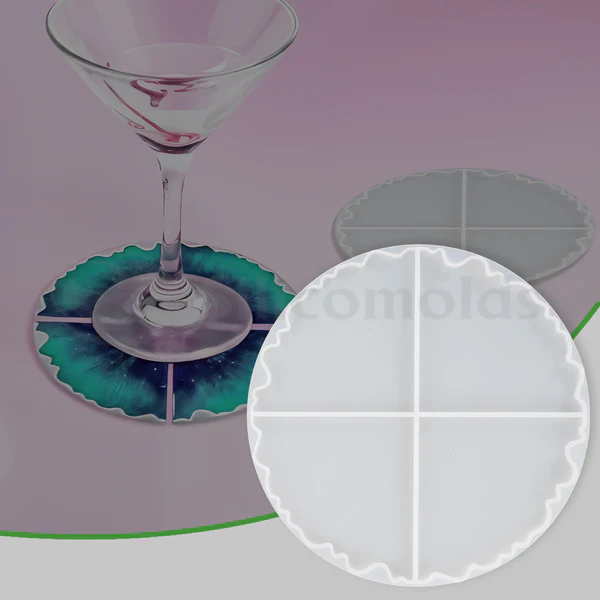 4-in-1 Agate Resin Coaster Silicone Mold