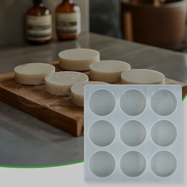 9-Cavity Round Silicone Soap Making Mold