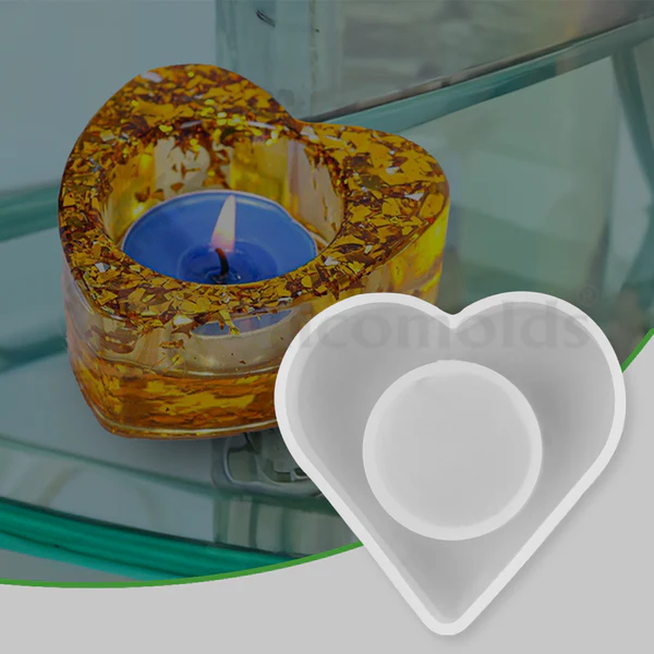 Heart Tealight Silicone Mold for Resin Art