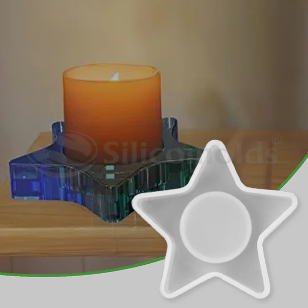lifestyleurp-160 3″ Star Shape Tealight Candle Holder Silicone Mold - Image 1