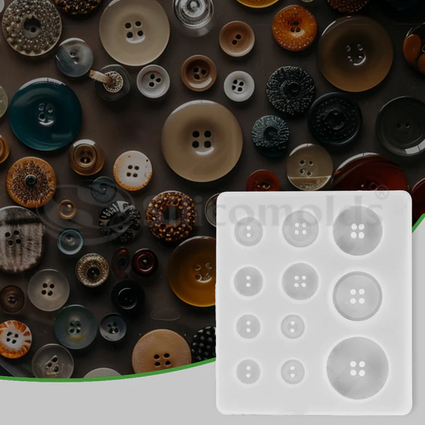 Multishape Button Silicone Mold for Jewelry Making & Resin Art