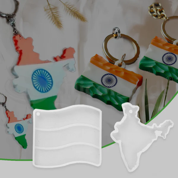 India Map / Flag Keychain Silicone Mold for Resin Art