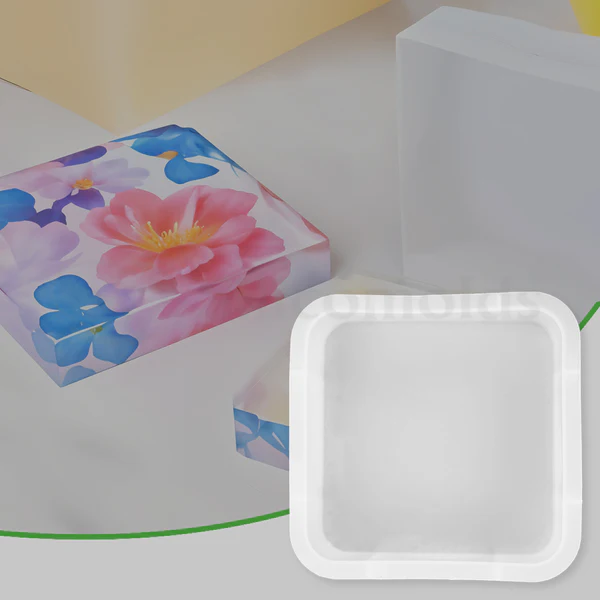 6″ x 50mm Square Deep Casting Silicone Mold for Resin Art
